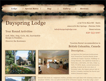 Tablet Screenshot of dayspringlodge.com